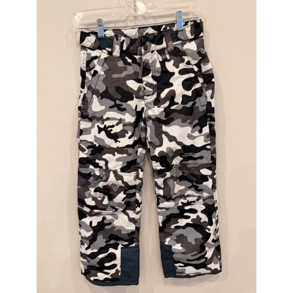 Arctix Boys Black And White Camouflage Snow Cargo Pants Size M